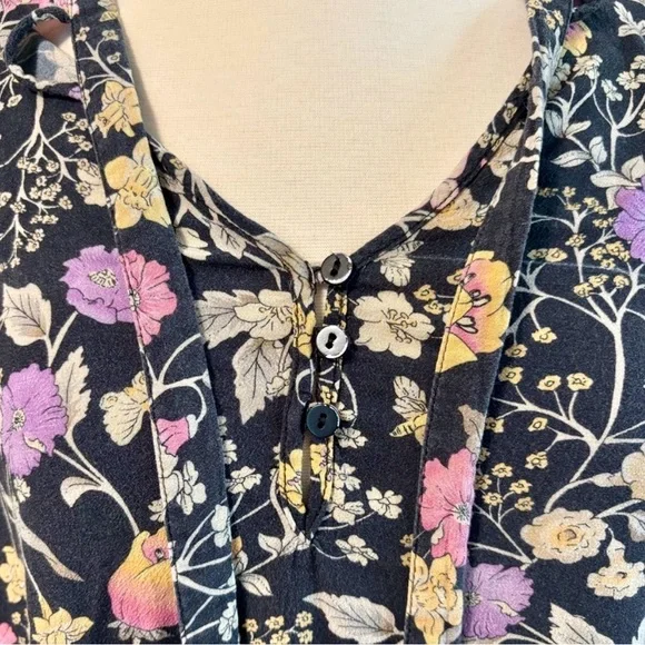 Spell Sayulita Short Sleeve Blouse, Nighshade, XS, GUC! - Picture 6 of 14